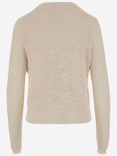 Chloé Twin Set In Cotton And Silk Knit In Yellow