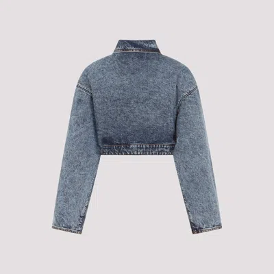 Alaïa Cropped Denim Jacket With Classic Collar