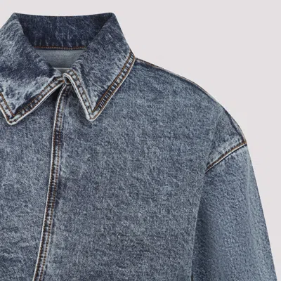 Alaïa Cropped Denim Jacket With Classic Collar