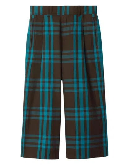 Burberry Check-print Cotton Trousers In Pattern