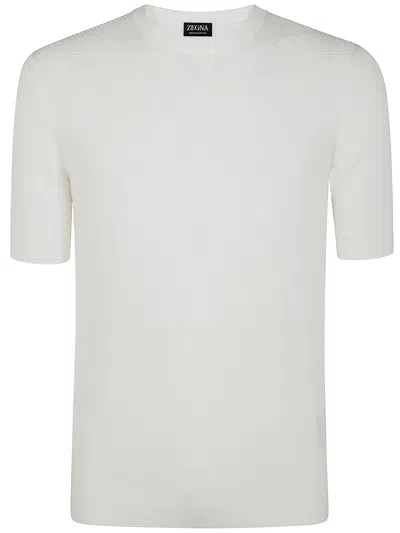 Zegna Textured Cotton Crew Neck T-shirt