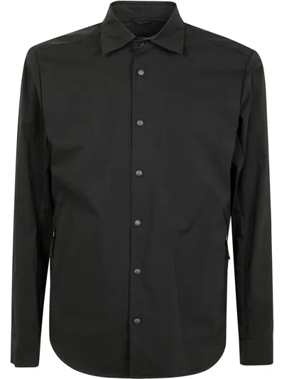 Aspesi Long Sleeve Snap Button Shirt In Black