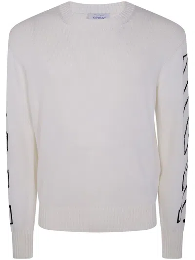 Off-white Off White Men Diag Outline Knit Crewneck
