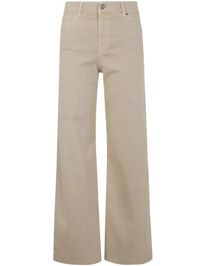 Seven For All Mankind Lotta Cropped Left Hand Cold Brew With Raw Cut B In Gray