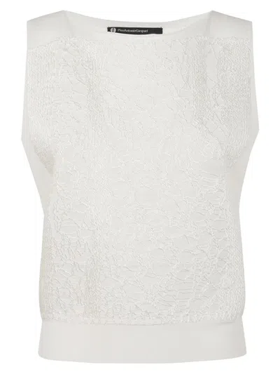 Pierantonio Gaspari Embroidered Tank Top In White