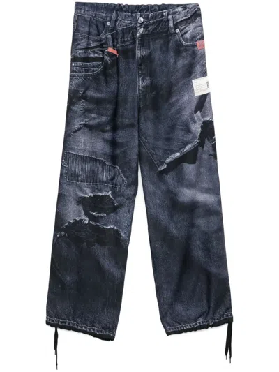 Maison Mihara T. A.t. A Trompe L`oeil Denim Pants By
