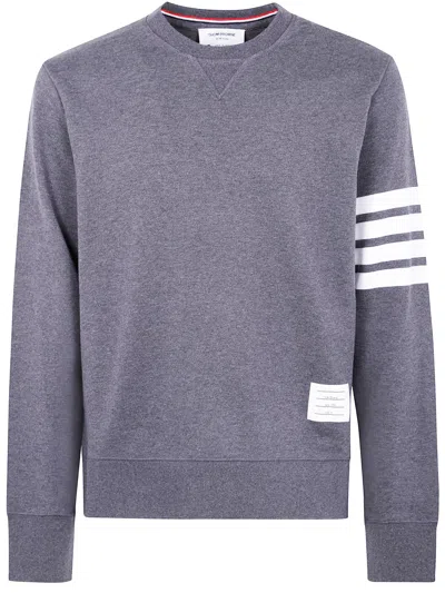 Thom Browne Classic Sweatshirt In Classic Loopback With Engineered 4 Bar Clothing