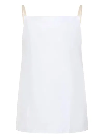 Carven Top In Misto Poliestere Bianco  Donna