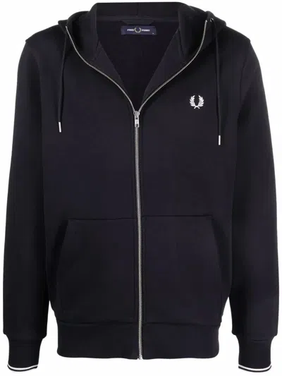 Fred Perry Hooded Zip Through Sweatshirt