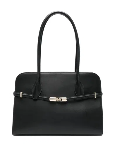 Furla Goccia Dome L Shoulder Bag In Black