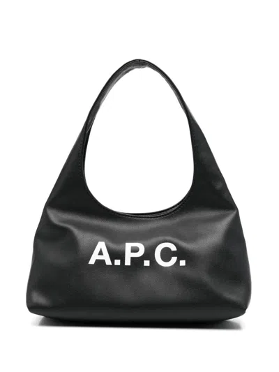 Apc A.p.c. Black Bag With Magnetic Fastening In Black