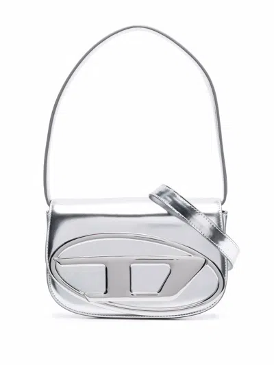 Diesel Geometric Flap Shoulder Bag With Metallic Finish