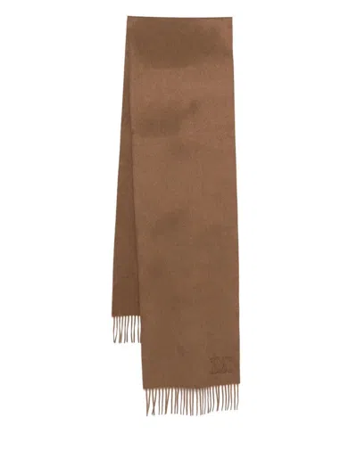 Max Mara Monogram Fringed-edge Cashmere Scarf
