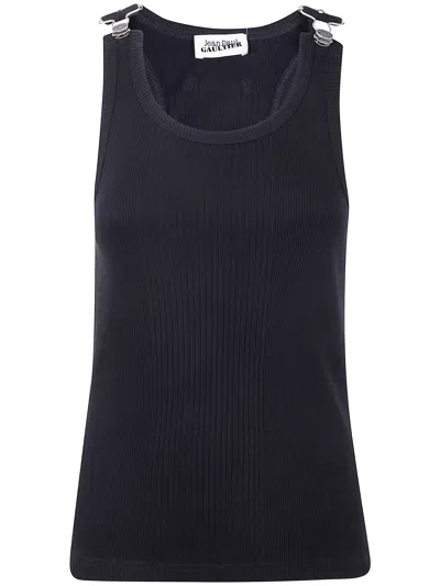 Jean Paul Gaultier Ribbed Sleeveless Top Metal Hardware
