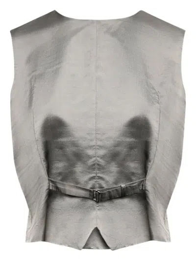 Mm6 Maison Margiela Mm6 By Maison Margiela Sleeveless Structured Jacket With Peplum Hem In Gray