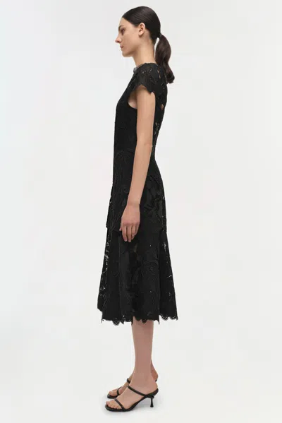 Simkhai Women's V-neck Signature Laura Lace Dress In Black In Black