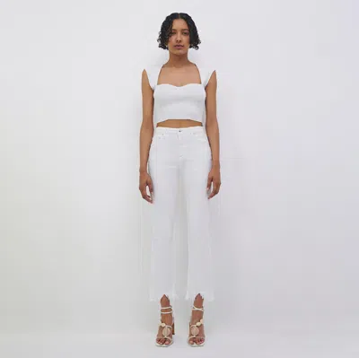 Simkhai Women's River Straight Leg Denim Pants In Distressed White
