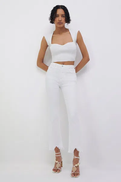 Simkhai Women's River Straight Leg Denim Pants In Distressed White