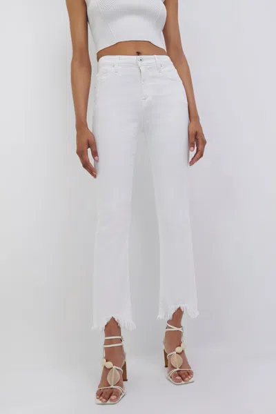 Simkhai Women's River Straight Leg Denim Pants In Distressed White