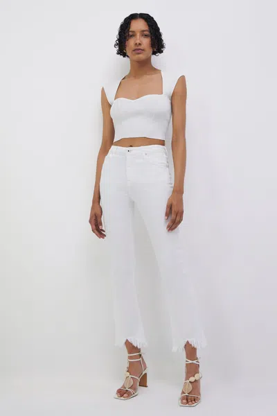 Simkhai Women's River Straight Leg Denim Pants In Distressed White