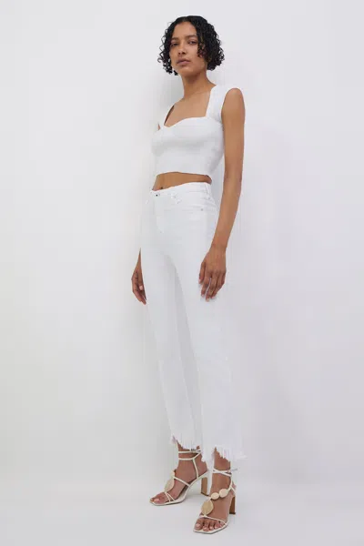 Simkhai Women's River Straight Leg Denim Pants In Distressed White