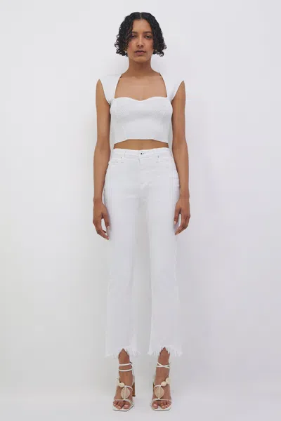 Simkhai Women's River Straight Leg Denim Pants In Distressed White
