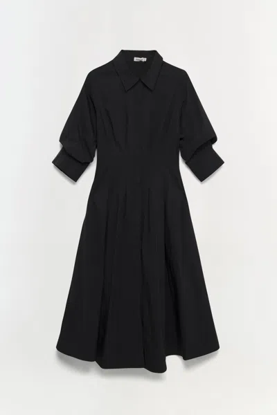 Simkhai Jazz Pintuck Midi Dress In Black