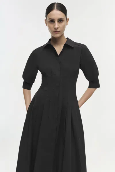 Simkhai Jazz Pintuck Midi Dress In Black