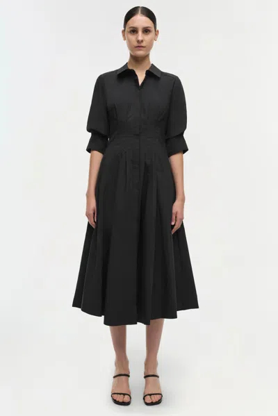 Simkhai Jazz Pintuck Midi Dress In Black