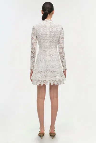 Simkhai Joy Guipure Lace Long-sleeve Mini Dress In White