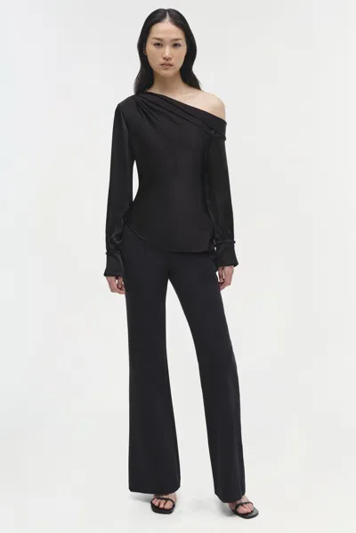 Simkhai Smikhai Alice Draped One Shoulder Top In Black