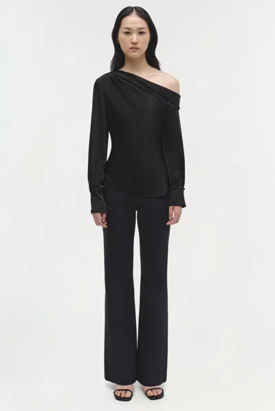 Simkhai Smikhai Alice Draped One Shoulder Top In Black