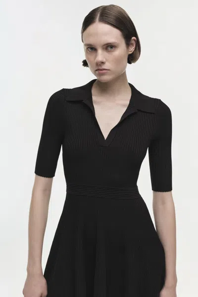 Simkhai Women's V-neck Short Sleeve Signature Patricia Dress In Black