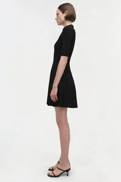 Simkhai Women's V-neck Short Sleeve Signature Patricia Dress In Black