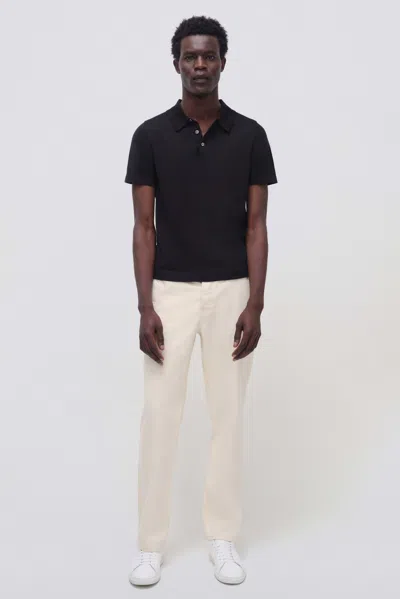 Simkhai Men's Knitted Short Sleeve Barron Polo Shirt In Black