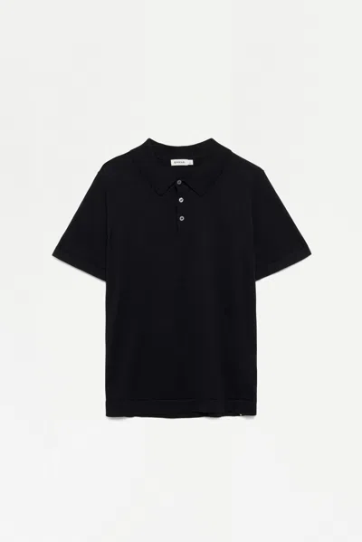 Simkhai Men's Knitted Short Sleeve Barron Polo Shirt In Black