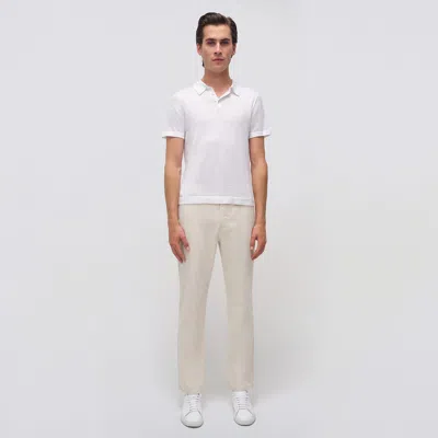 Simkhai Men's Knitted Short Sleeve Barron Polo Shirt In Ivory