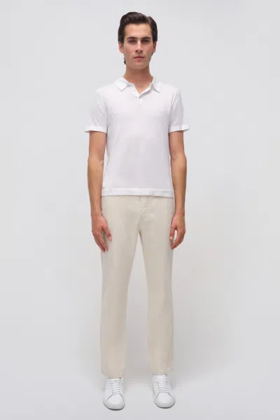 Simkhai Men's Knitted Short Sleeve Barron Polo Shirt In Ivory