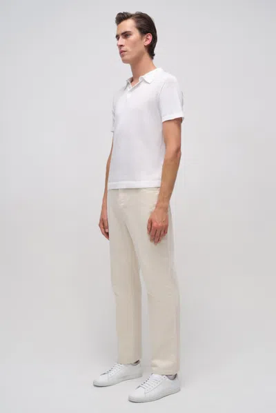 Simkhai Men's Knitted Short Sleeve Barron Polo Shirt In Ivory