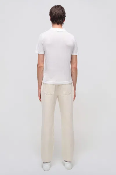 Simkhai Men's Knitted Short Sleeve Barron Polo Shirt In Ivory