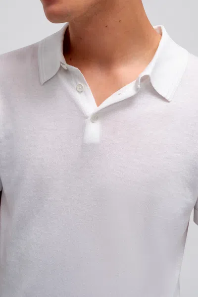 Simkhai Men's Knitted Short Sleeve Barron Polo Shirt In Ivory