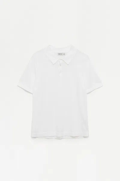 Simkhai Men's Knitted Short Sleeve Barron Polo Shirt In Ivory