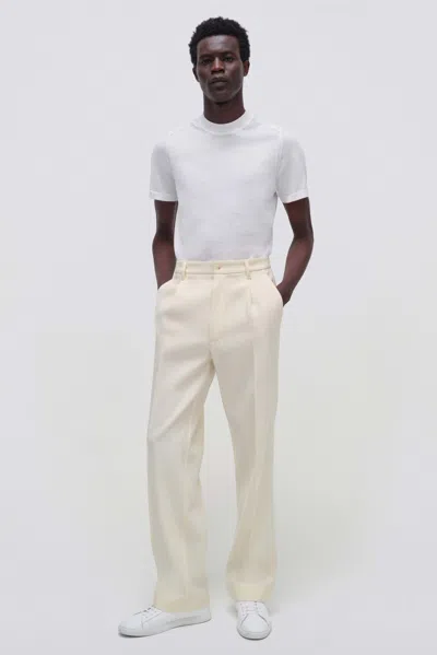 Simkhai Men's Knitted Short Sleeve Kellyn Top In Ivory In White