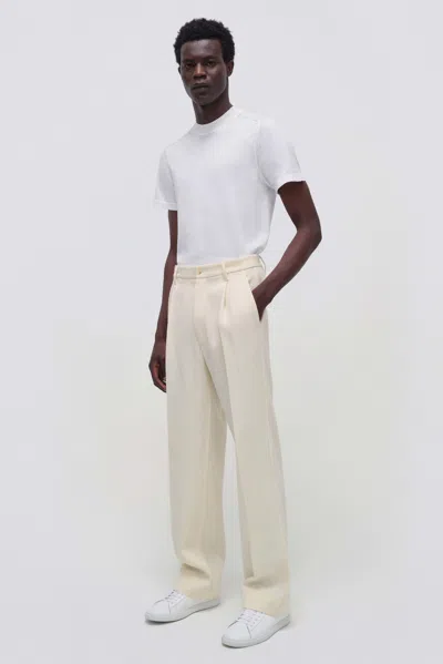 Simkhai Men's Knitted Short Sleeve Kellyn Top In Ivory In White