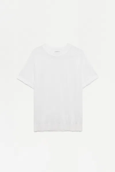 Simkhai Men's Knitted Short Sleeve Kellyn Top In Ivory In White