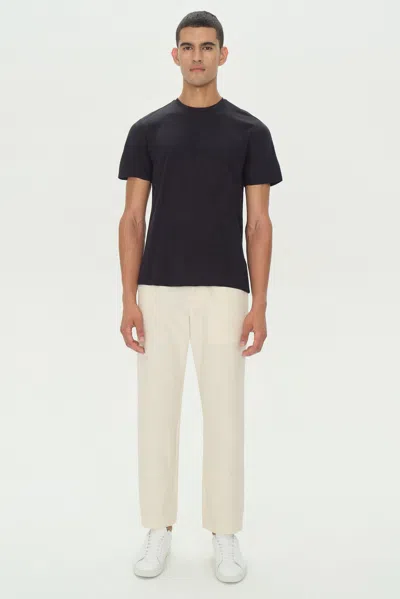 Simkhai Men's Knitted Smooth Cotton Crewneck In Black In Black