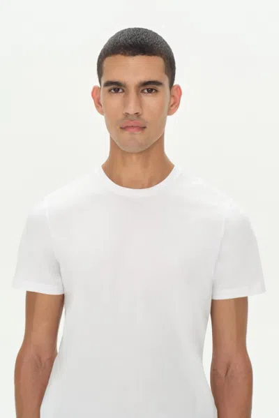 Simkhai Men's Knitted Smooth Cotton Crewneck In White In White