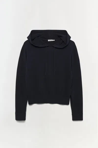 Simkhai Women's Knitted Cotton Cashmere Hoodie In Midnight