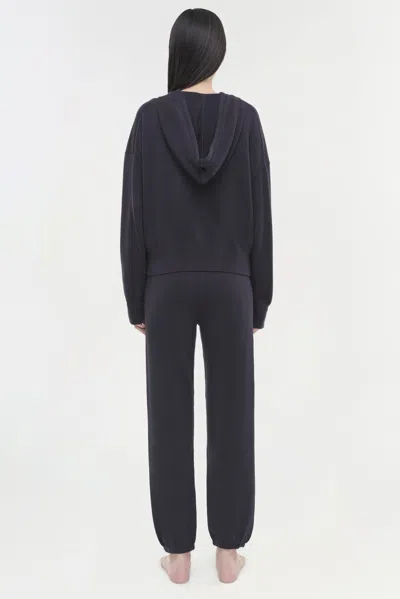 Simkhai Women's Knitted Cotton Cashmere Hoodie In Midnight