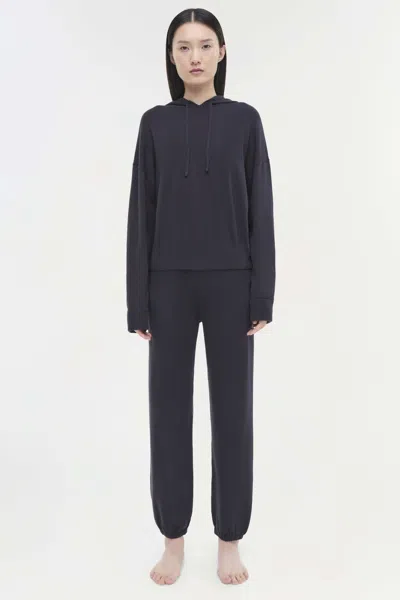Simkhai Women's Knitted Cotton Cashmere Hoodie In Midnight